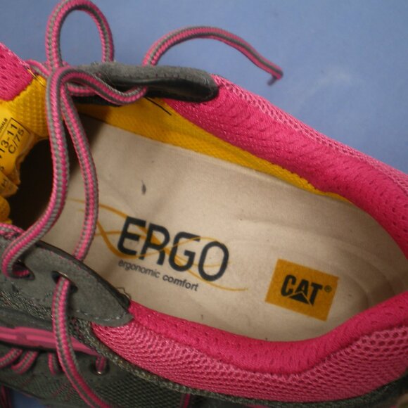 CAT Pink and Gray Steel Toed Shoes, Size 7 1/2 - Picture 7 of 8